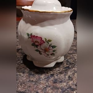 VINTAGE House of Webster Biscuit/cracker Jar and matching vase.
